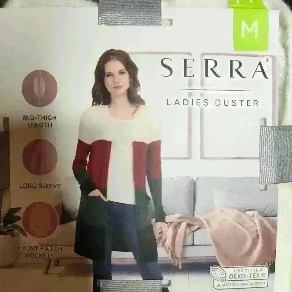 Serra women's color block duster cardigan sweater size medium